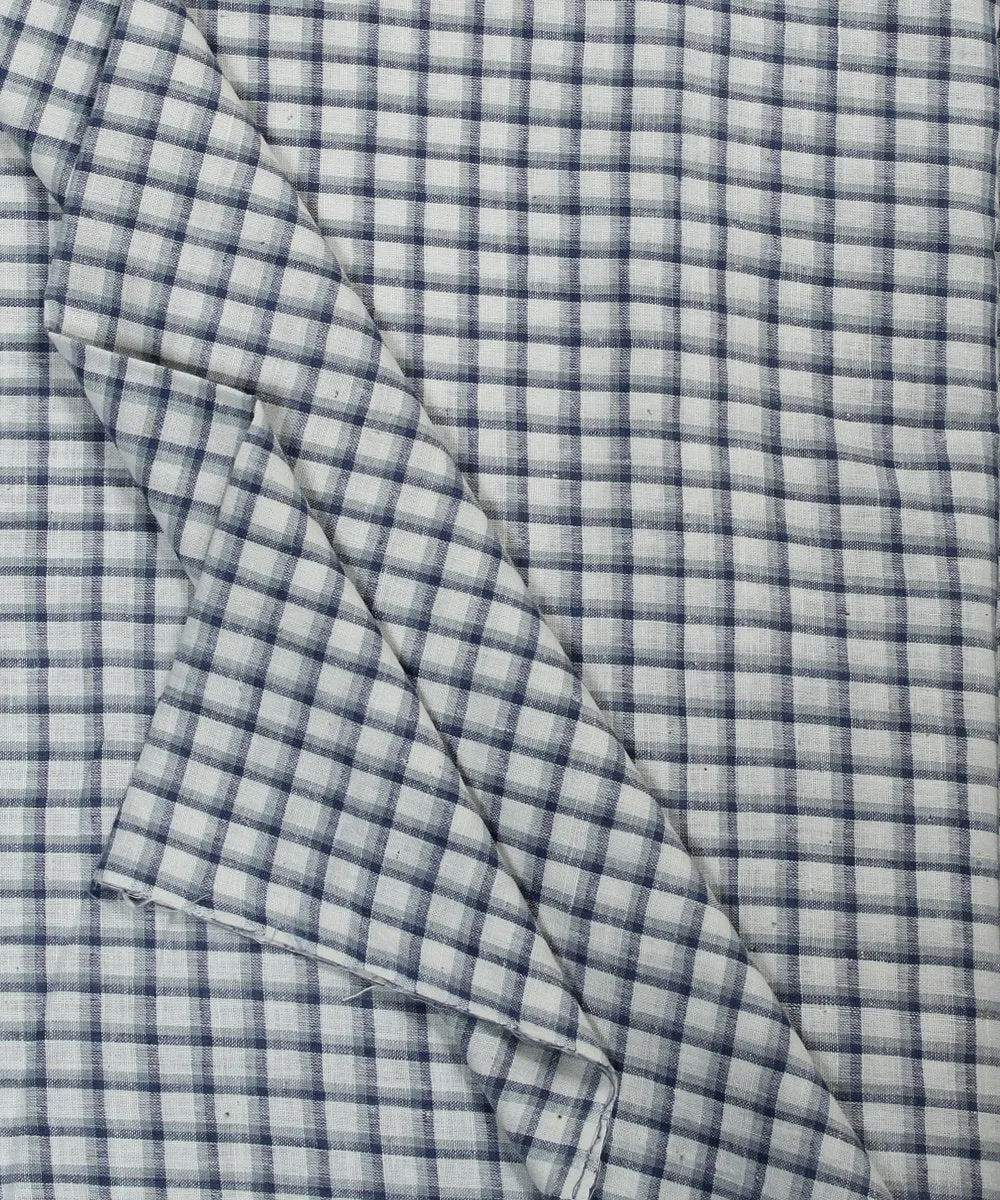 1m indigo checks handloom handspun cotton fabric