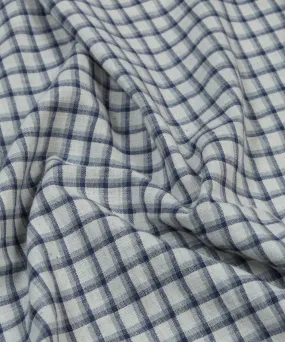 1m indigo checks handloom handspun cotton fabric