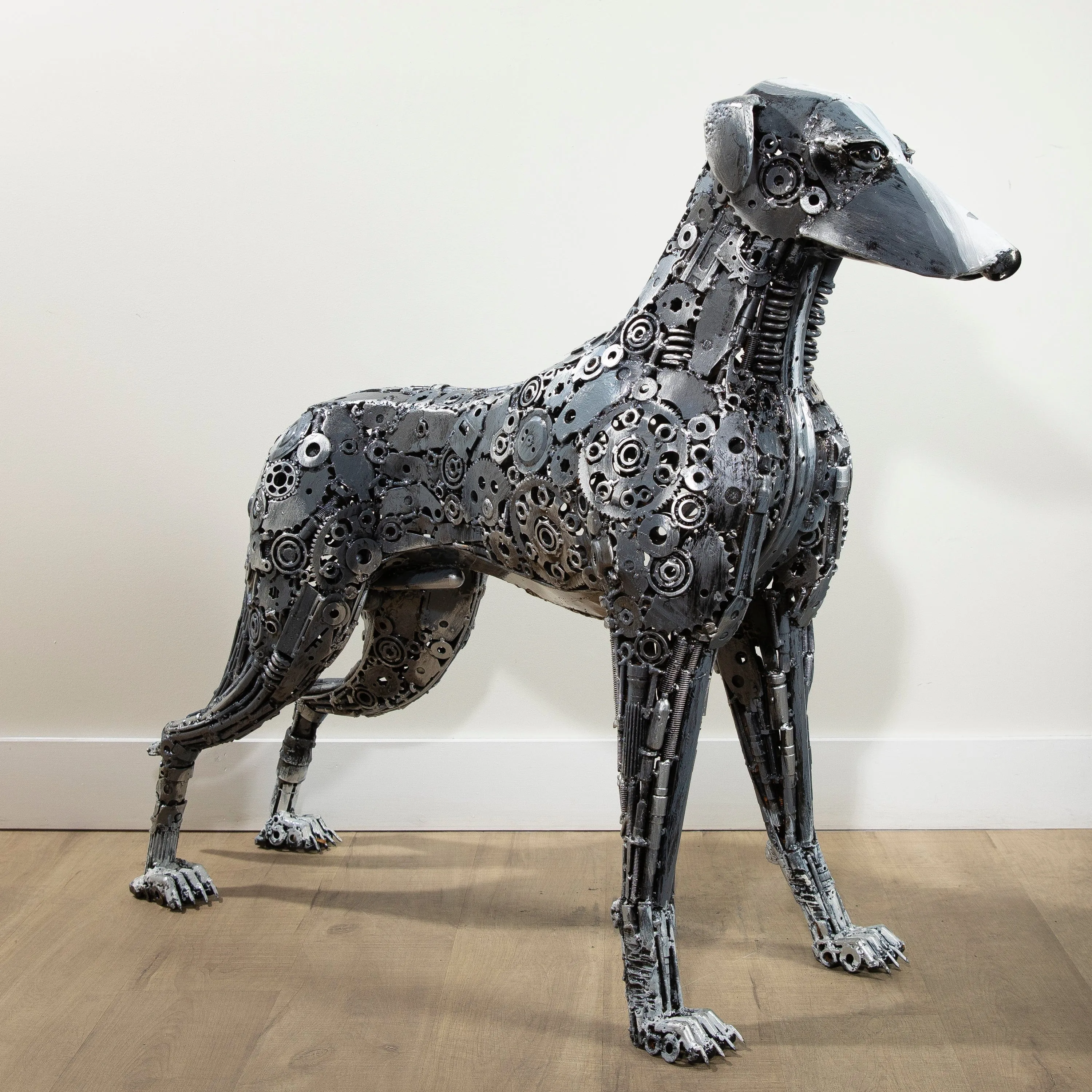 40 Greyhound Dog Inspired Recycled Metal Art Sculpture