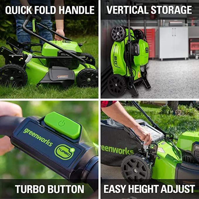 48V (2x24V) 20"  Cordless Battery Push Mower 5PC Lawn and Garage Combo Kit