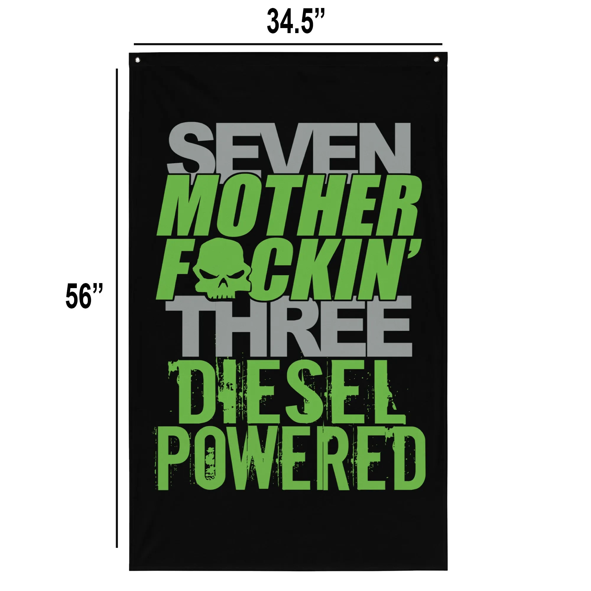 7.3 Power Stroke Diesel Flag, Seven MFN Three Diesel Powered Truck Garage Decor, Dorm Poster, Man Cave Decoration