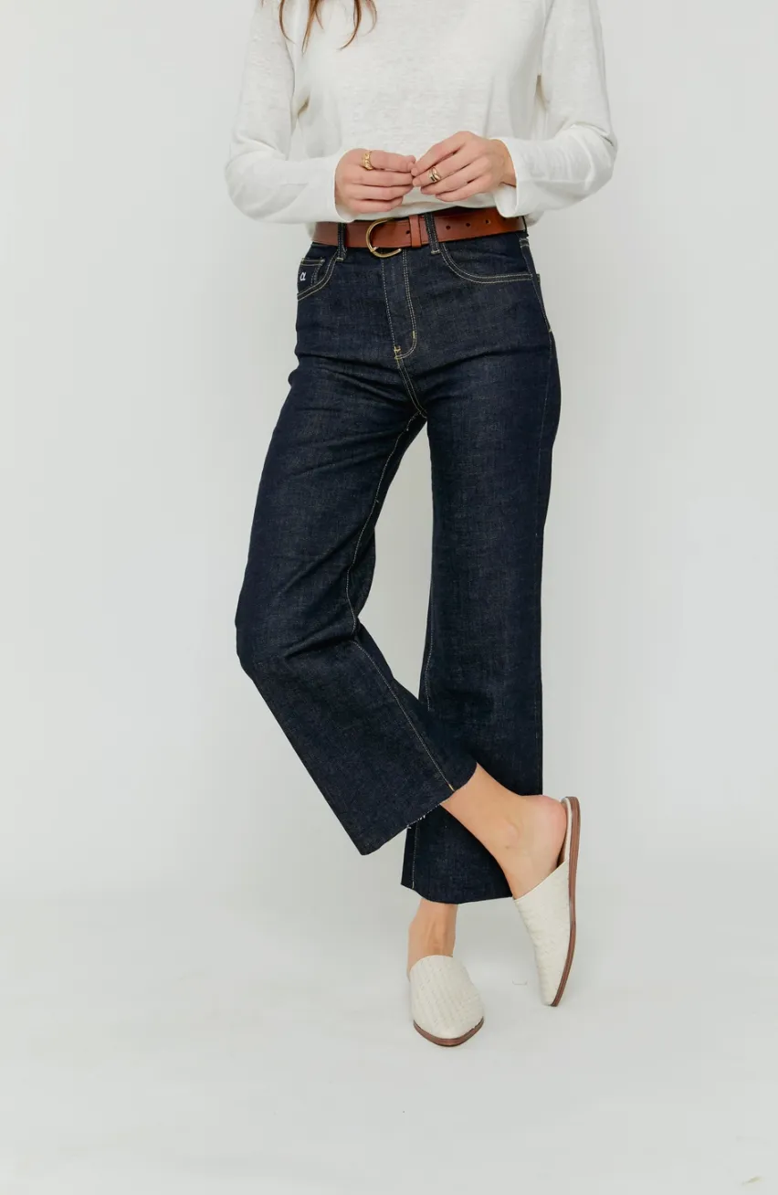 Annie Wide Leg Crop Denim Pant