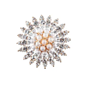 Artificial Crystal Imitation Pearls Rhinestones Wedding Brooch