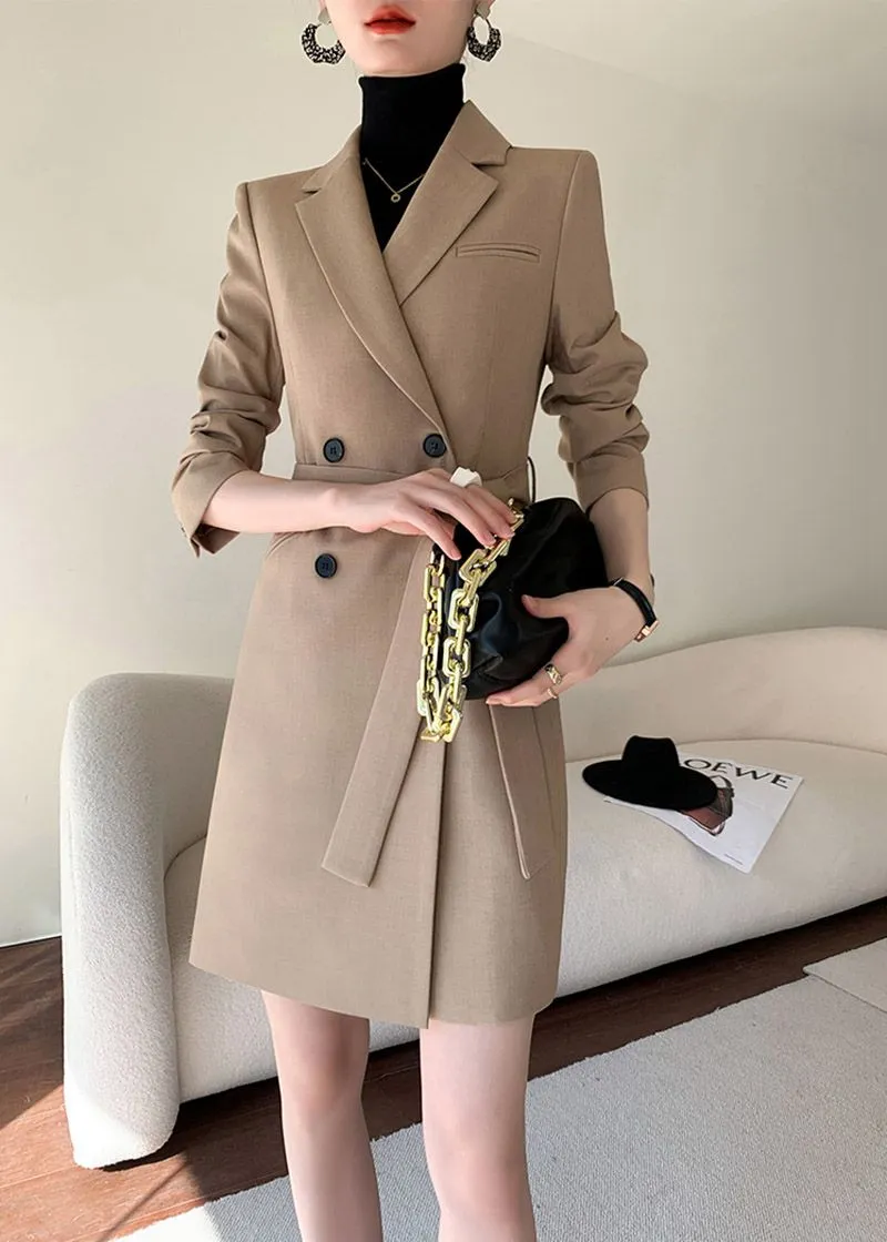 Belted Double Breasted Blazer Dress