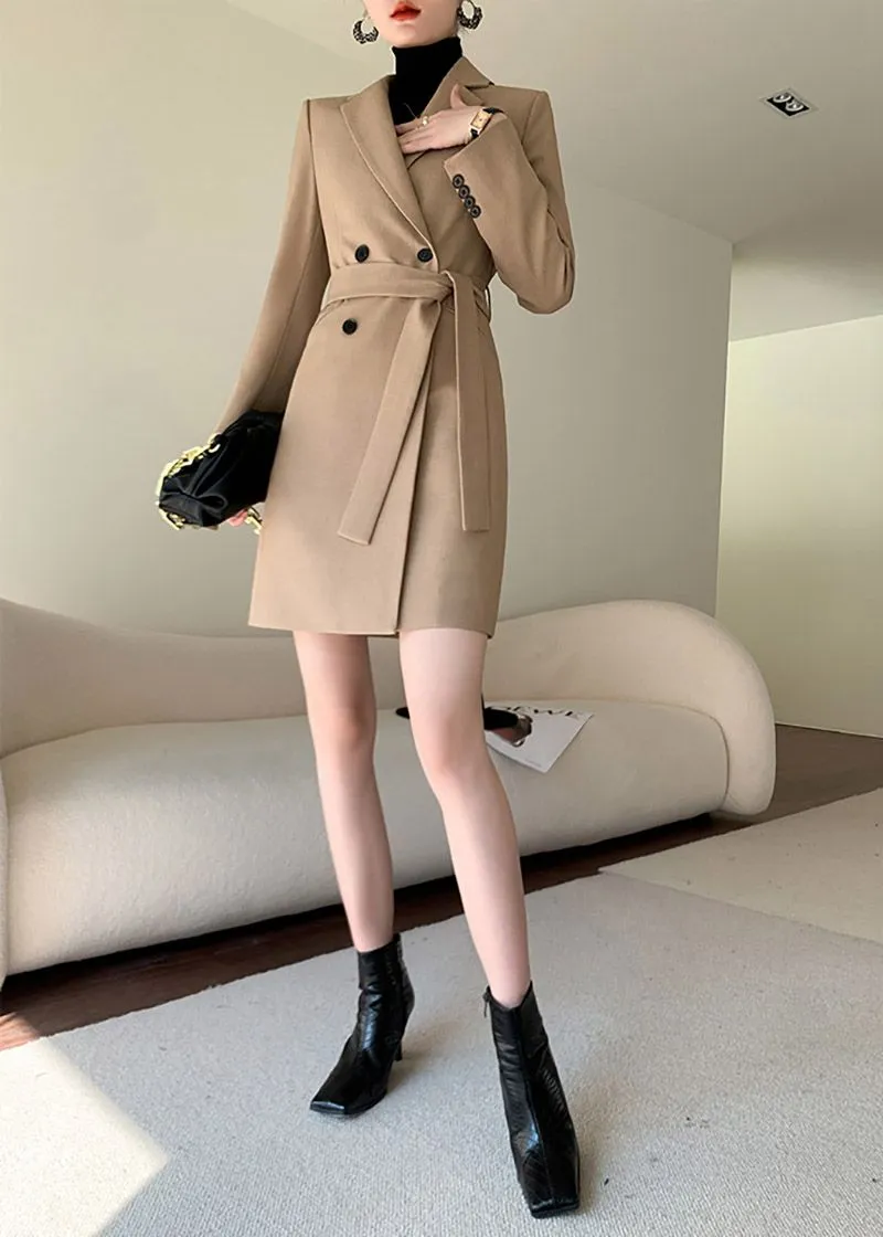 Belted Double Breasted Blazer Dress