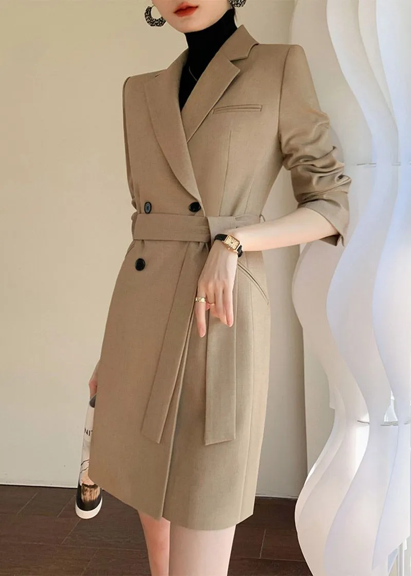 Belted Double Breasted Blazer Dress