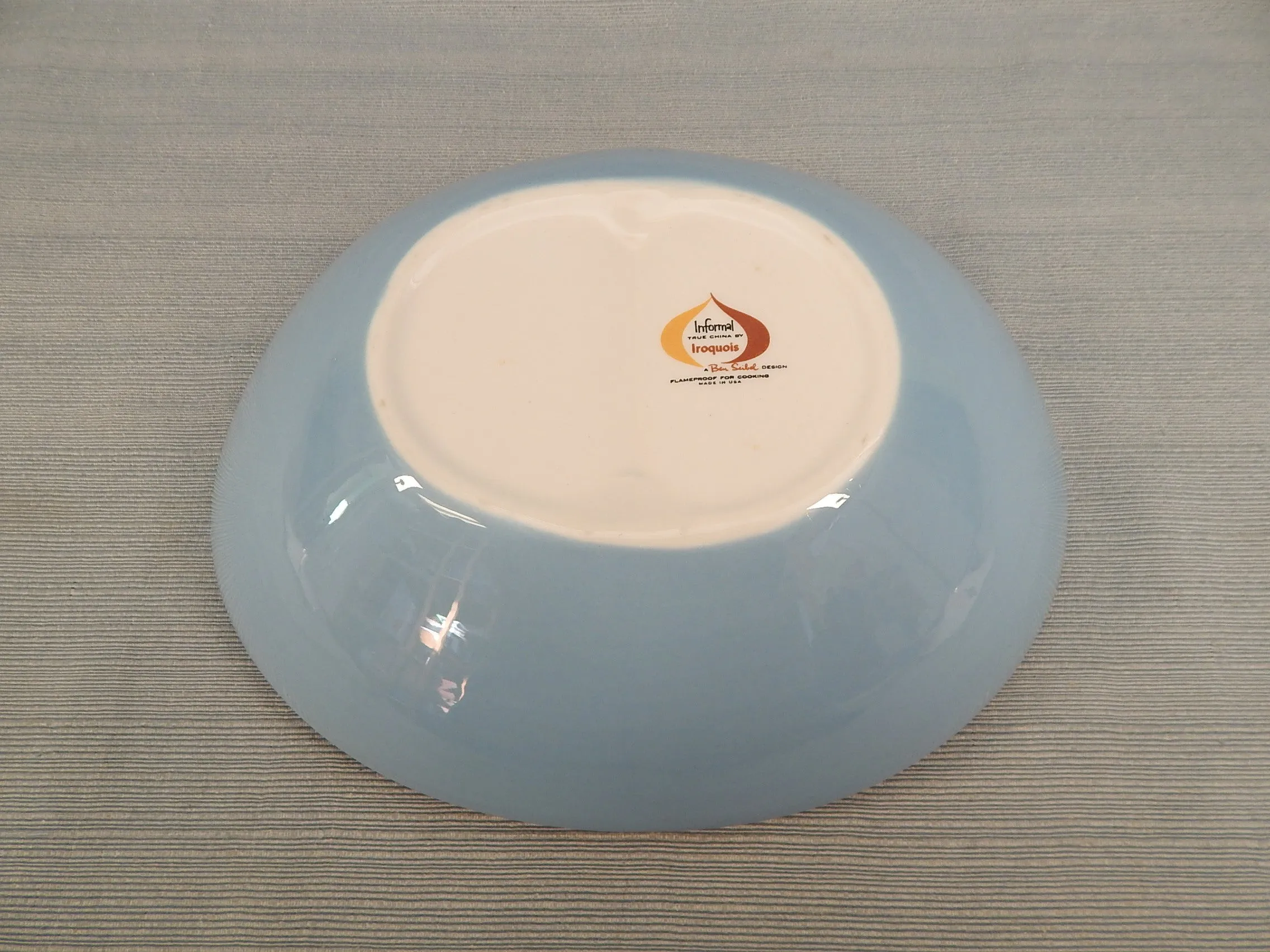 Ben Seibel for Iroquois Pottery "Blue Diamond" Divided Dish - Mint Condition