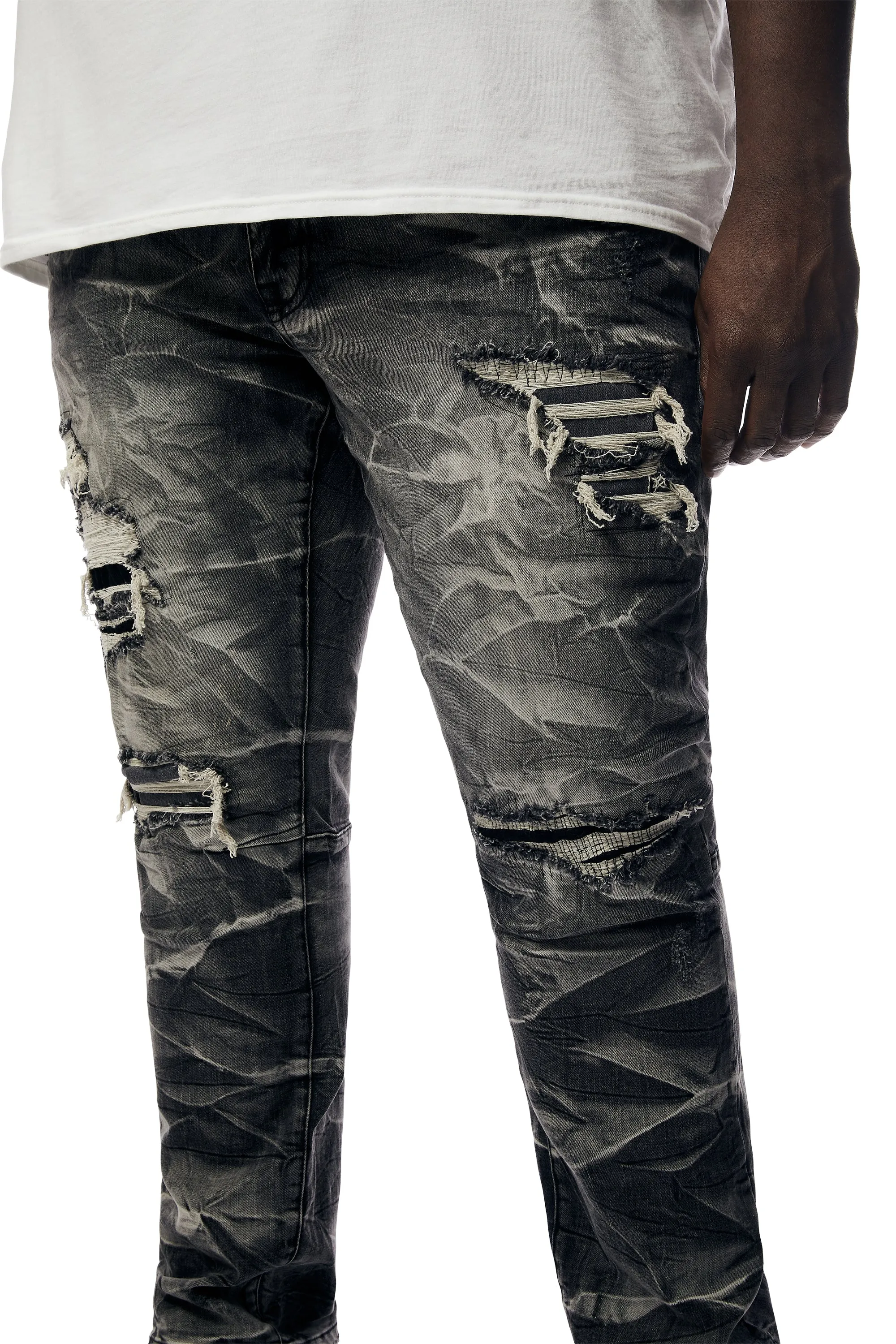 Big And Tall - Lightning Effect Jeans - Gail Black