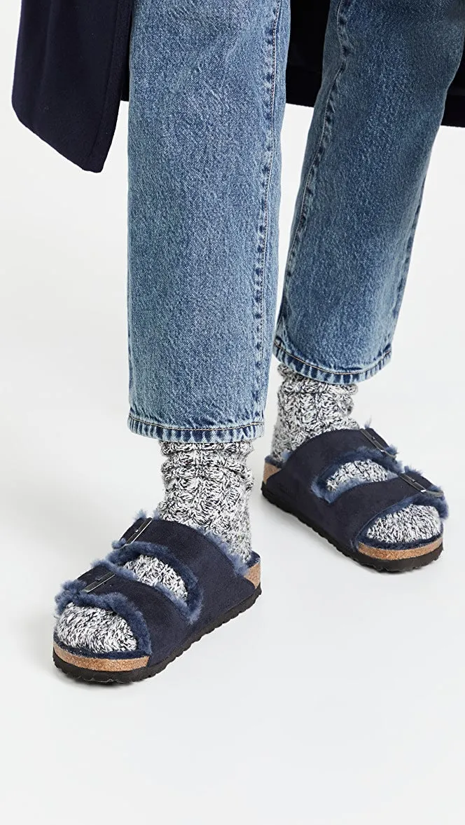 Birkenstock Arizona Narrow Midnight Suede and Shearling Lined