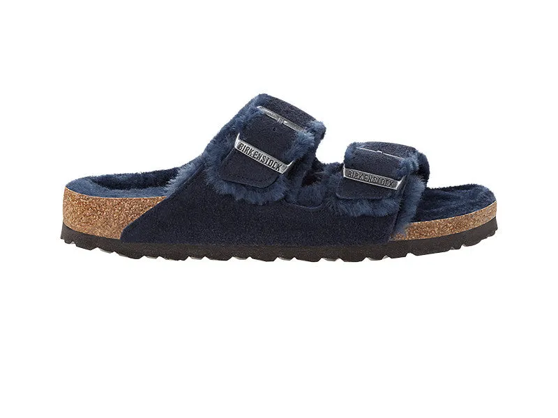 Birkenstock Arizona Narrow Midnight Suede and Shearling Lined