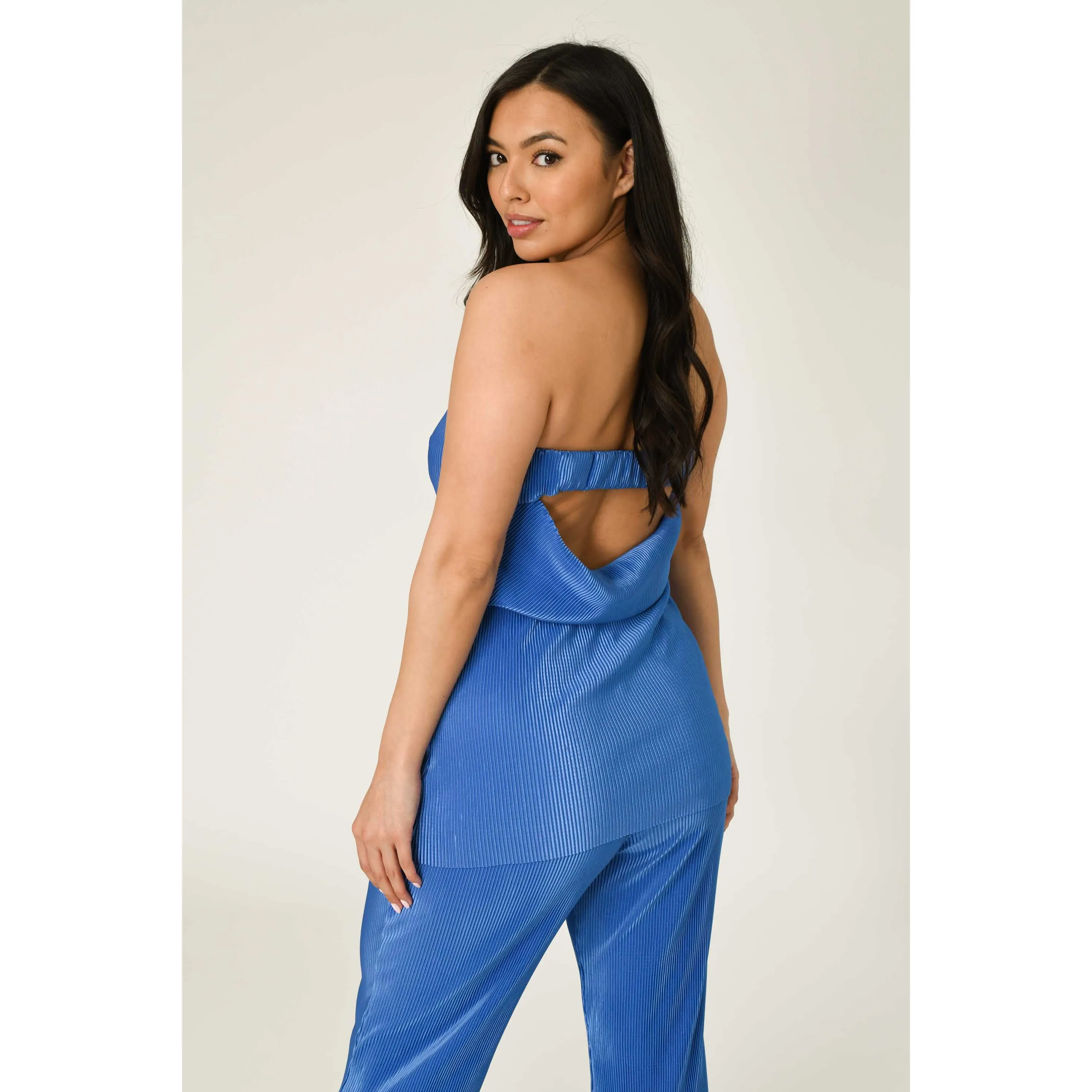 Blue Pleated Co-ord