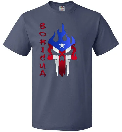 Boricua Flaming Skull (Small-6XL)