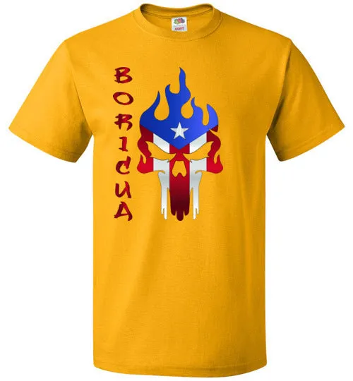 Boricua Flaming Skull (Small-6XL)