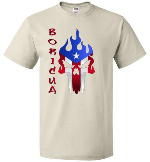 Boricua Flaming Skull (Small-6XL)