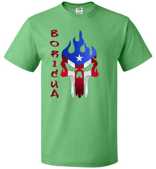 Boricua Flaming Skull (Small-6XL)