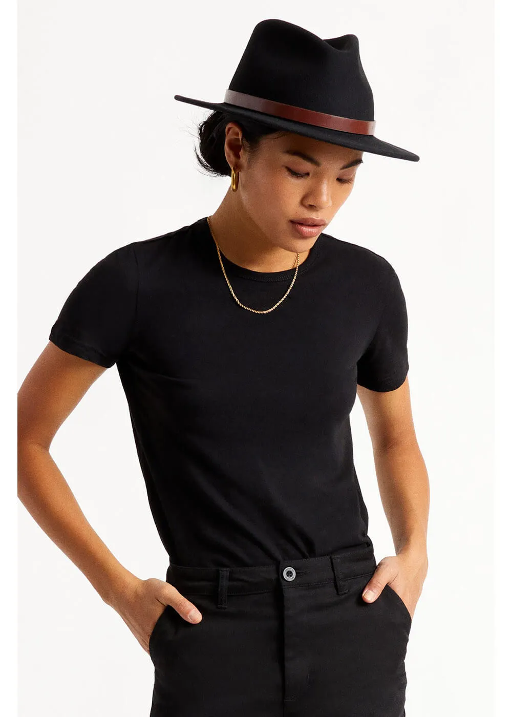 Brixton Messer Fedora Hat Black