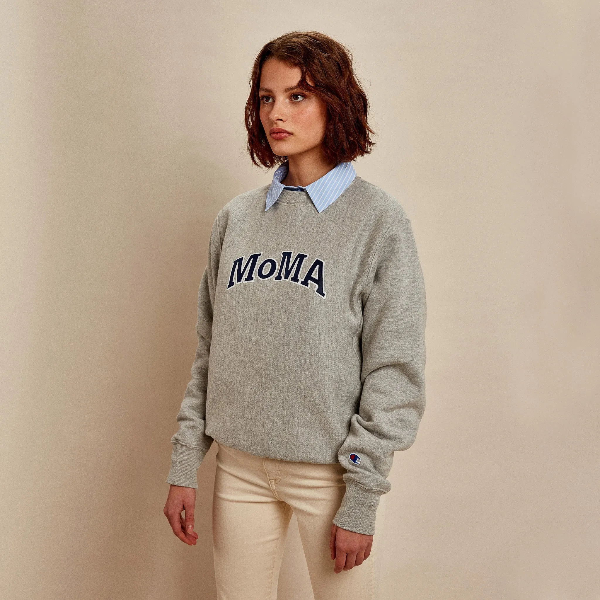 Champion Crewneck Sweatshirt - MoMA Edition - Oxford Gray