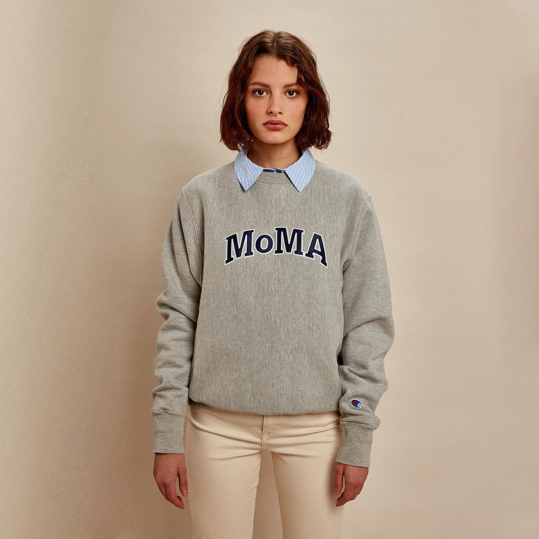 Champion Crewneck Sweatshirt - MoMA Edition - Oxford Gray