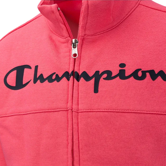 Champion girl's tracksuit with full zip sweatshirt 404921 PS083 pink-blue