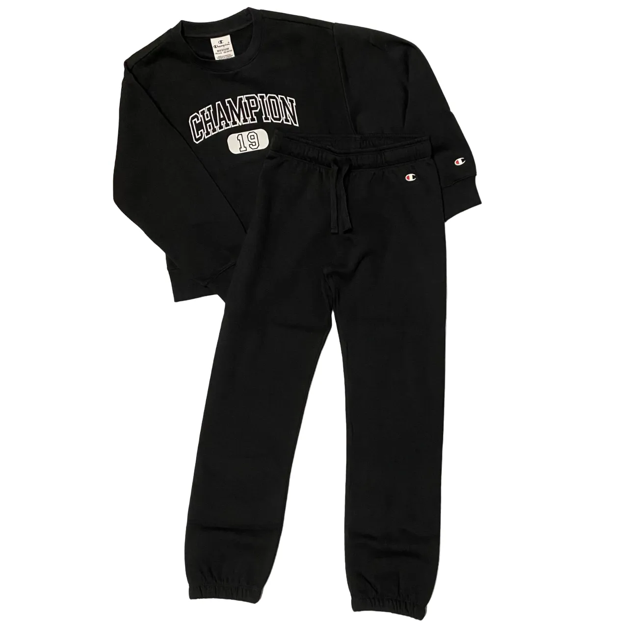 Champion girls' tracksuit with Legacy Heritage crewneck sweatshirt 404834 KK001 black