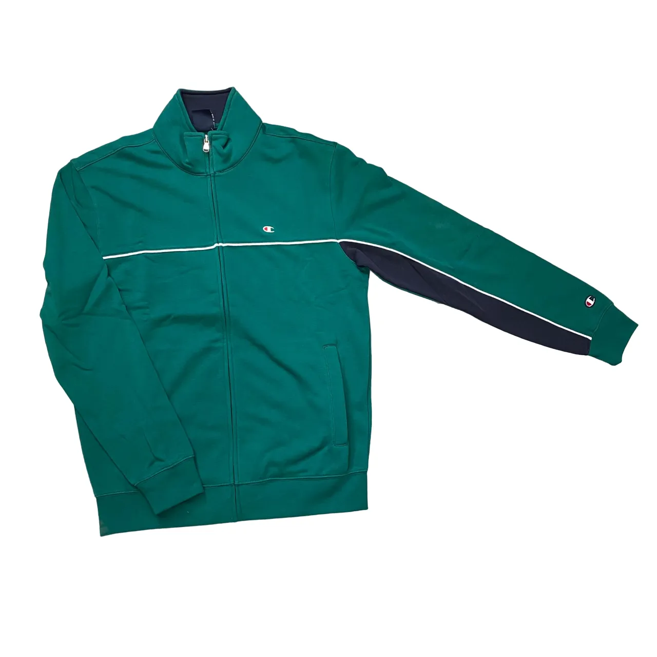 Mens Champion Brushed Cotton Tracksuit in Green and Blue - Style 219942