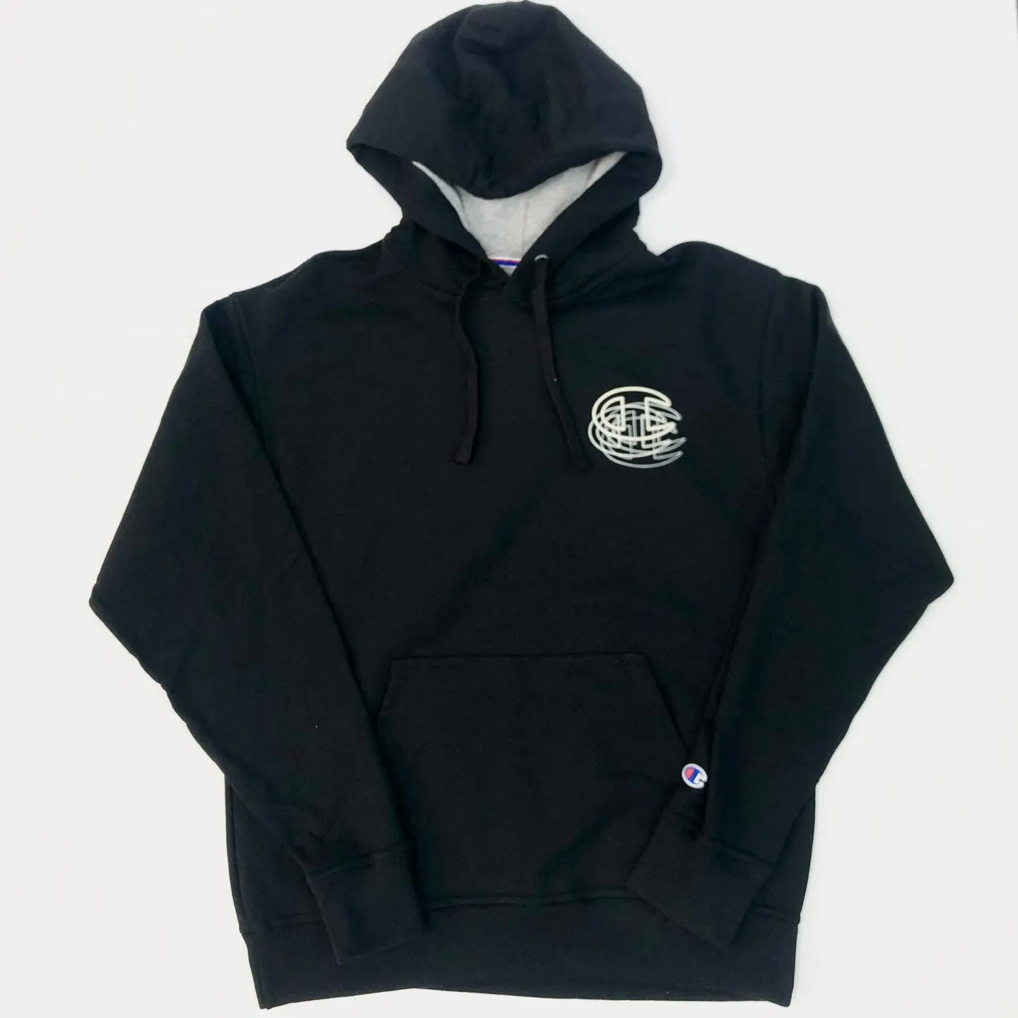 CHAMPION Powerblend Fleece Hoodie Logo - Black