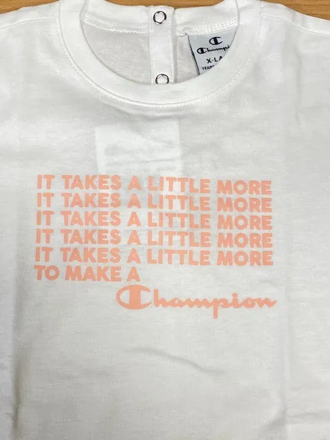 Champion Set Infant T-shirt   Shorts 404391 ww001 wht white-pink