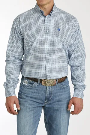 Cinch Light Blue Geo Print Shirt