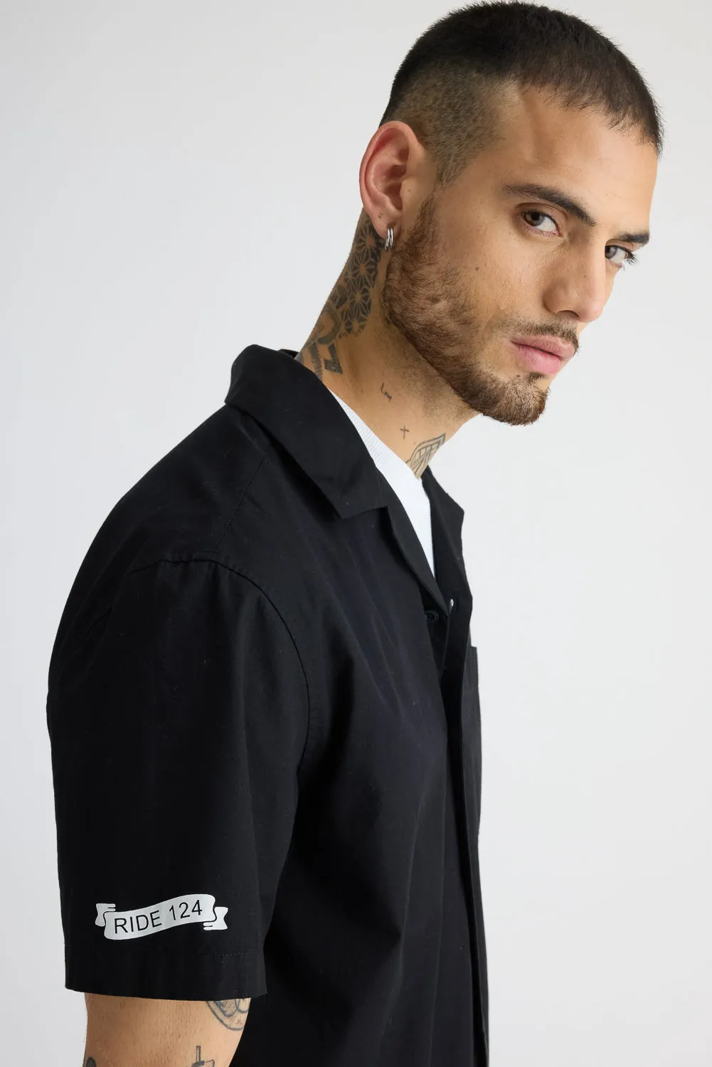 Cotton Poplin Garage Shirt - Basic Black