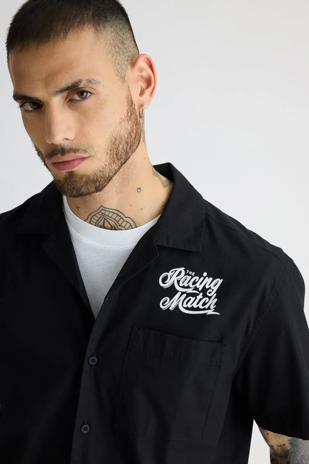 Cotton Poplin Garage Shirt - Basic Black