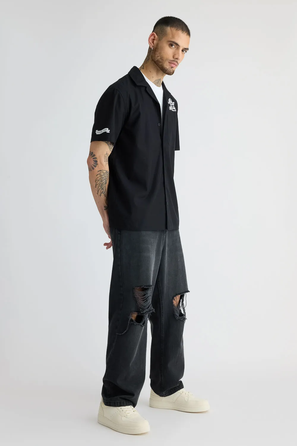 Cotton Poplin Garage Shirt - Basic Black