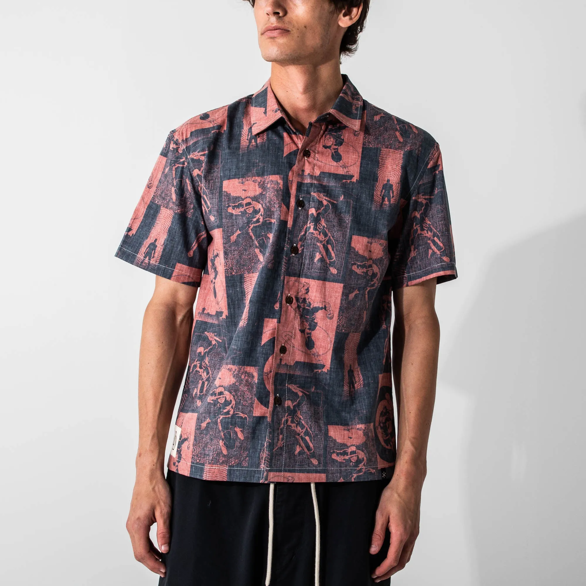 Daredevil All Over Comic Print Button-Down Shirt