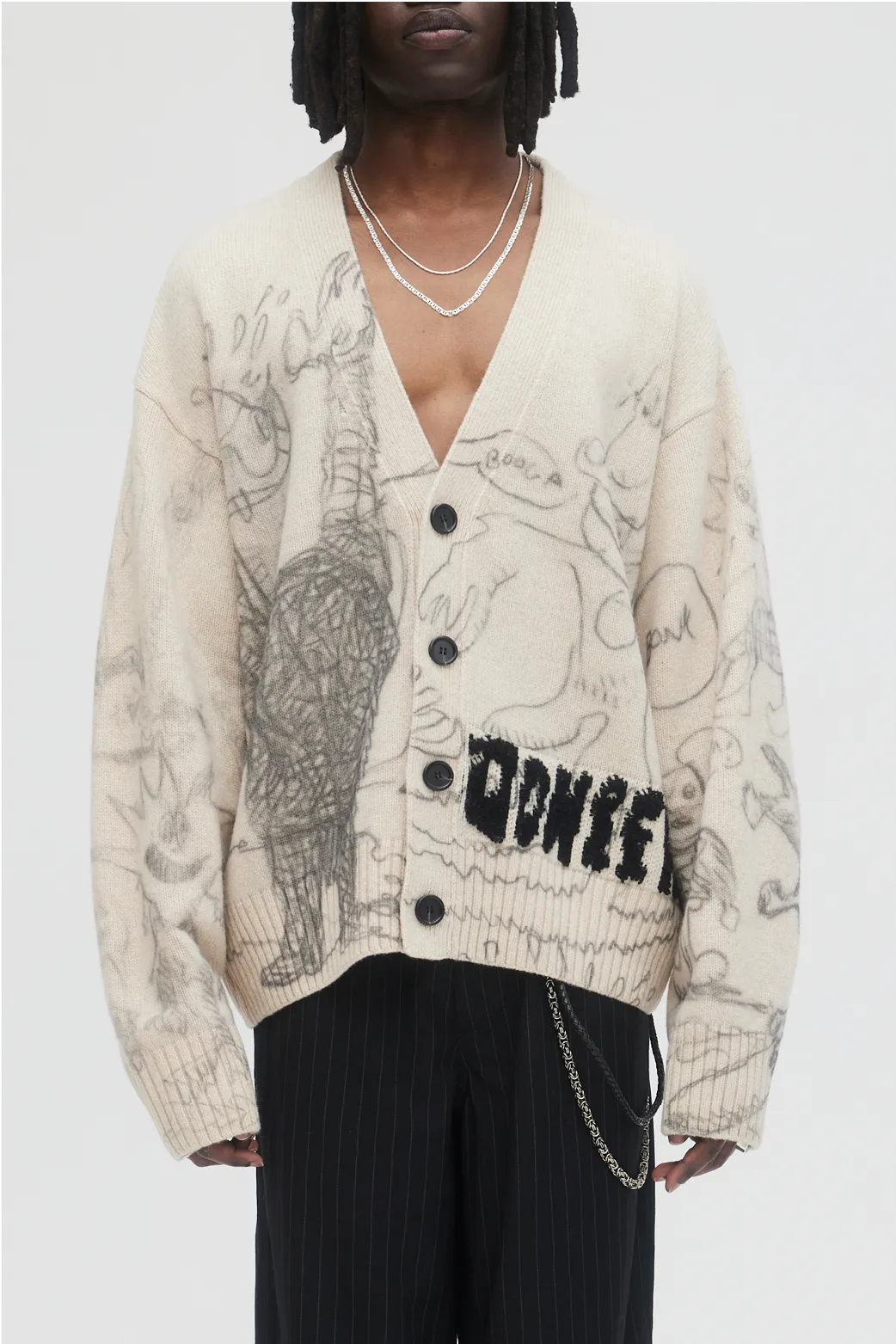 DOMREBEL Doodlemania Cardigan - Beige