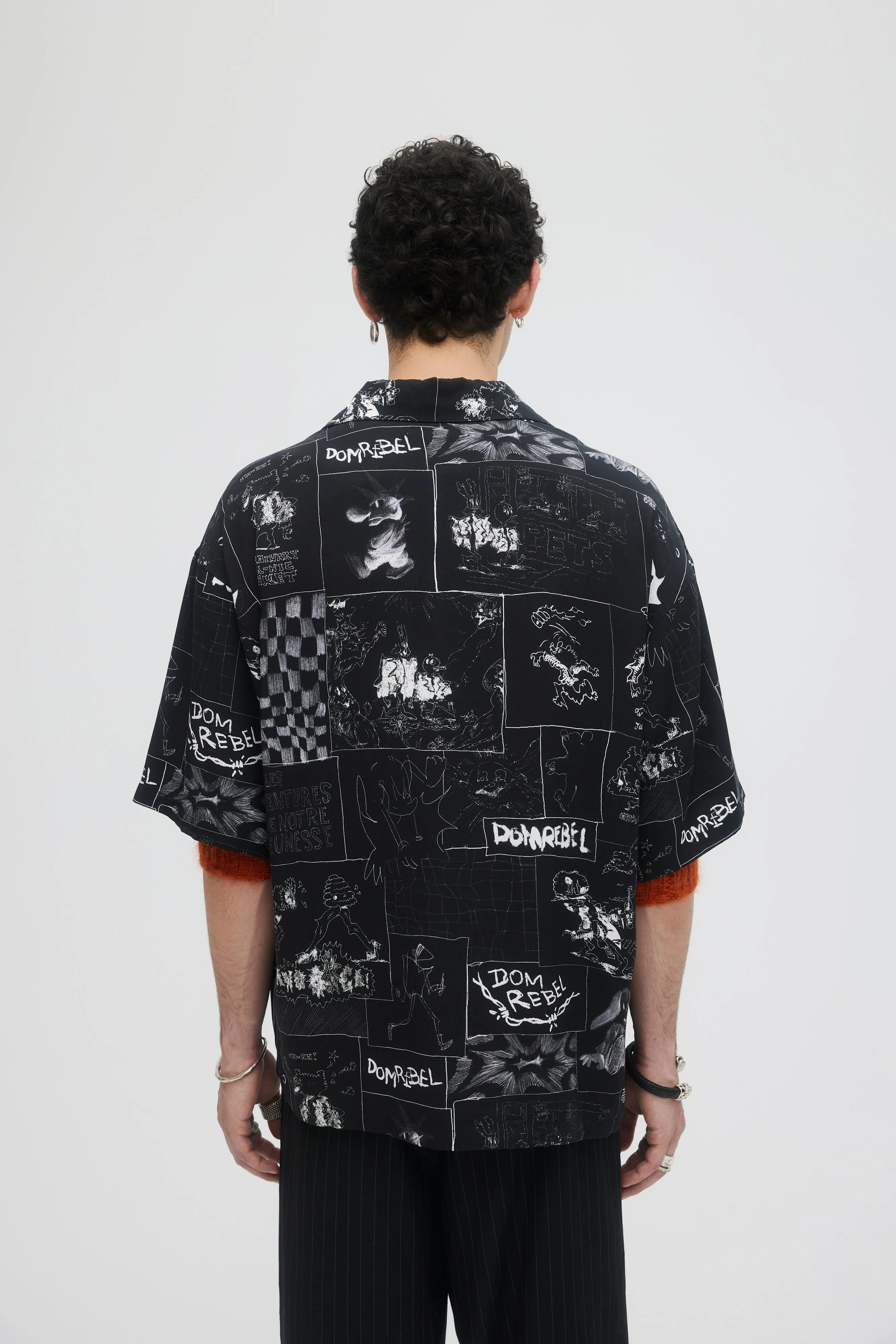 DOMREBEL Stories Camp Shirt - Black