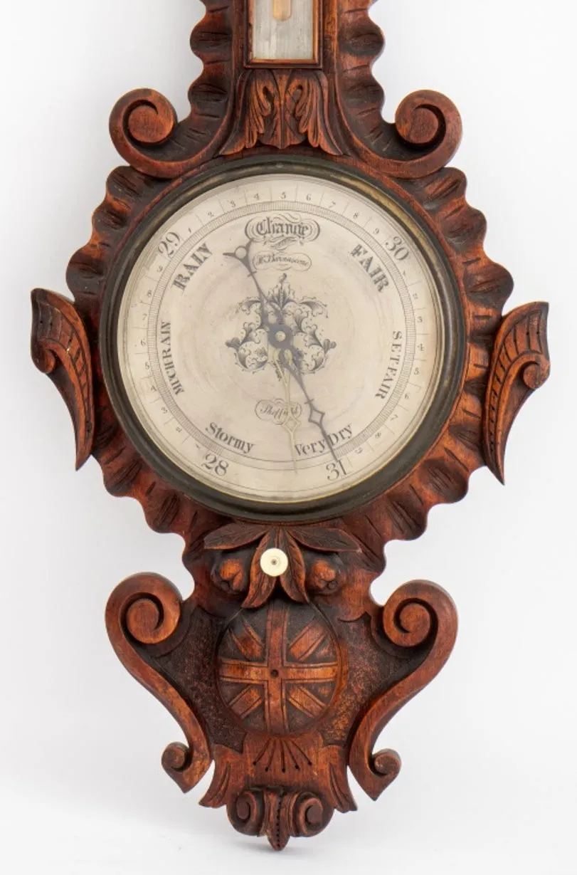 English H. Barnascone Sheffield Oak Barometer