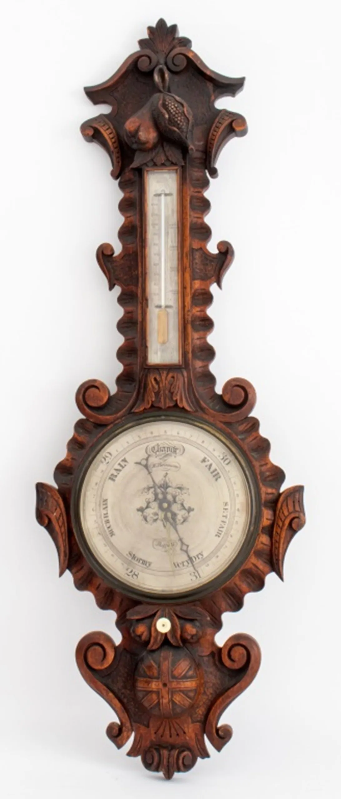 English H. Barnascone Sheffield Oak Barometer