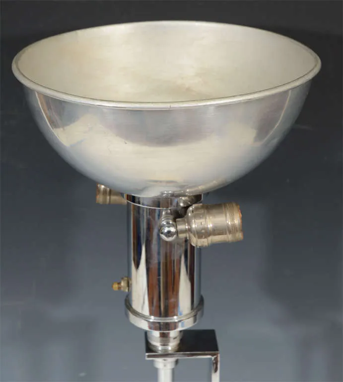 Gilbert Rohde Art Deco Nickel and Brass Lamp