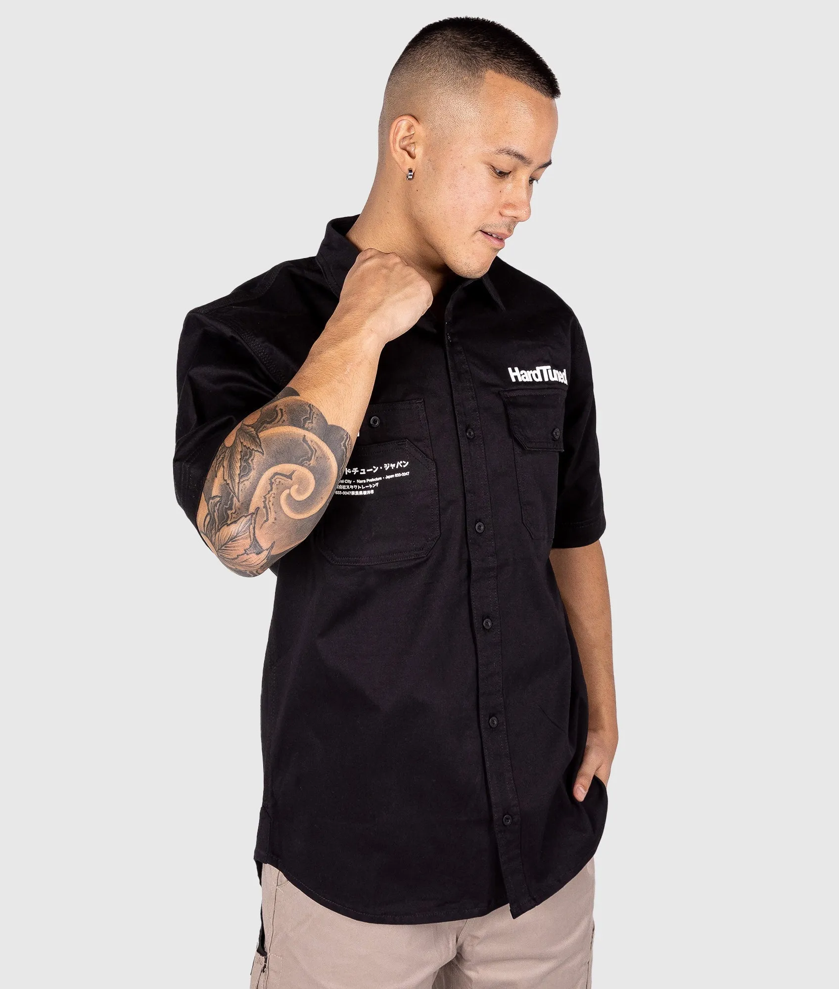 Hardtuned Short Sleeve Work Shirt - Black