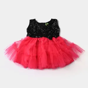 Infant Girls Net Fancy Frock Little Angel-B/H Pink