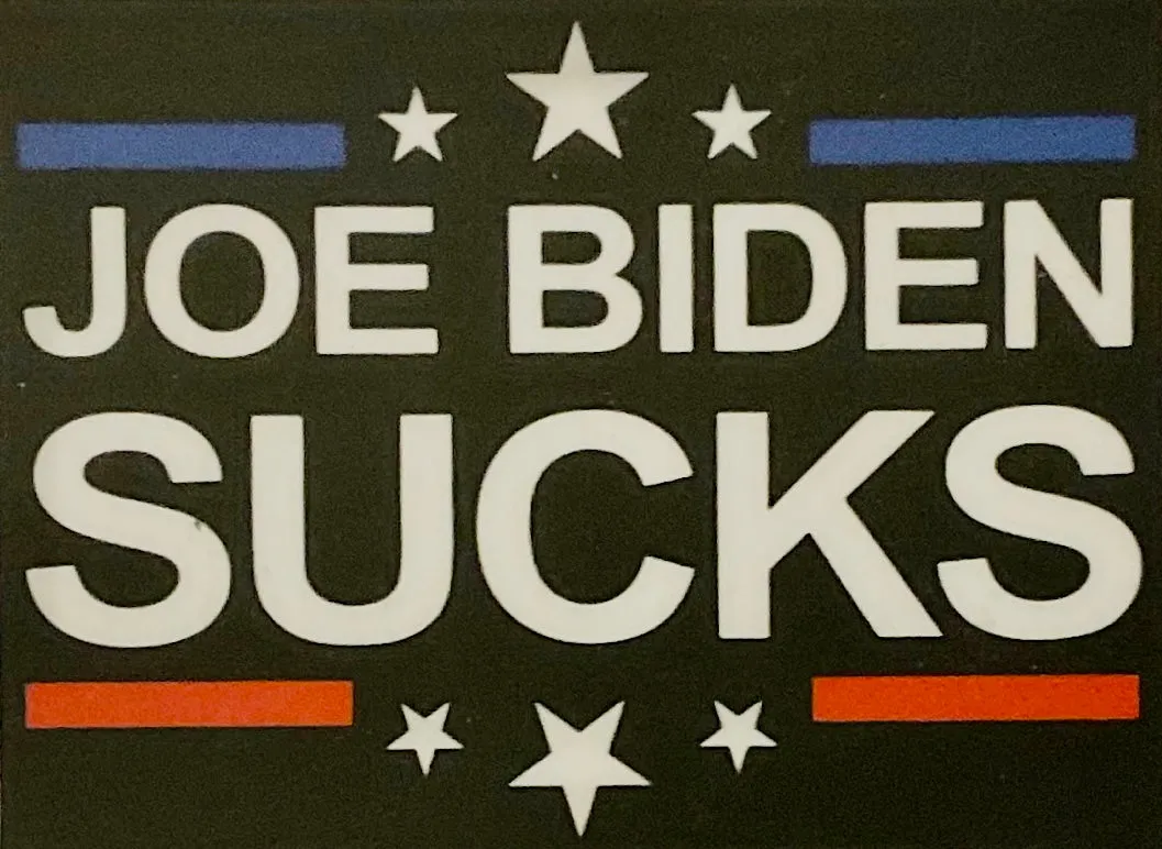 Joe Biden Sucks Sticker 4 x 3