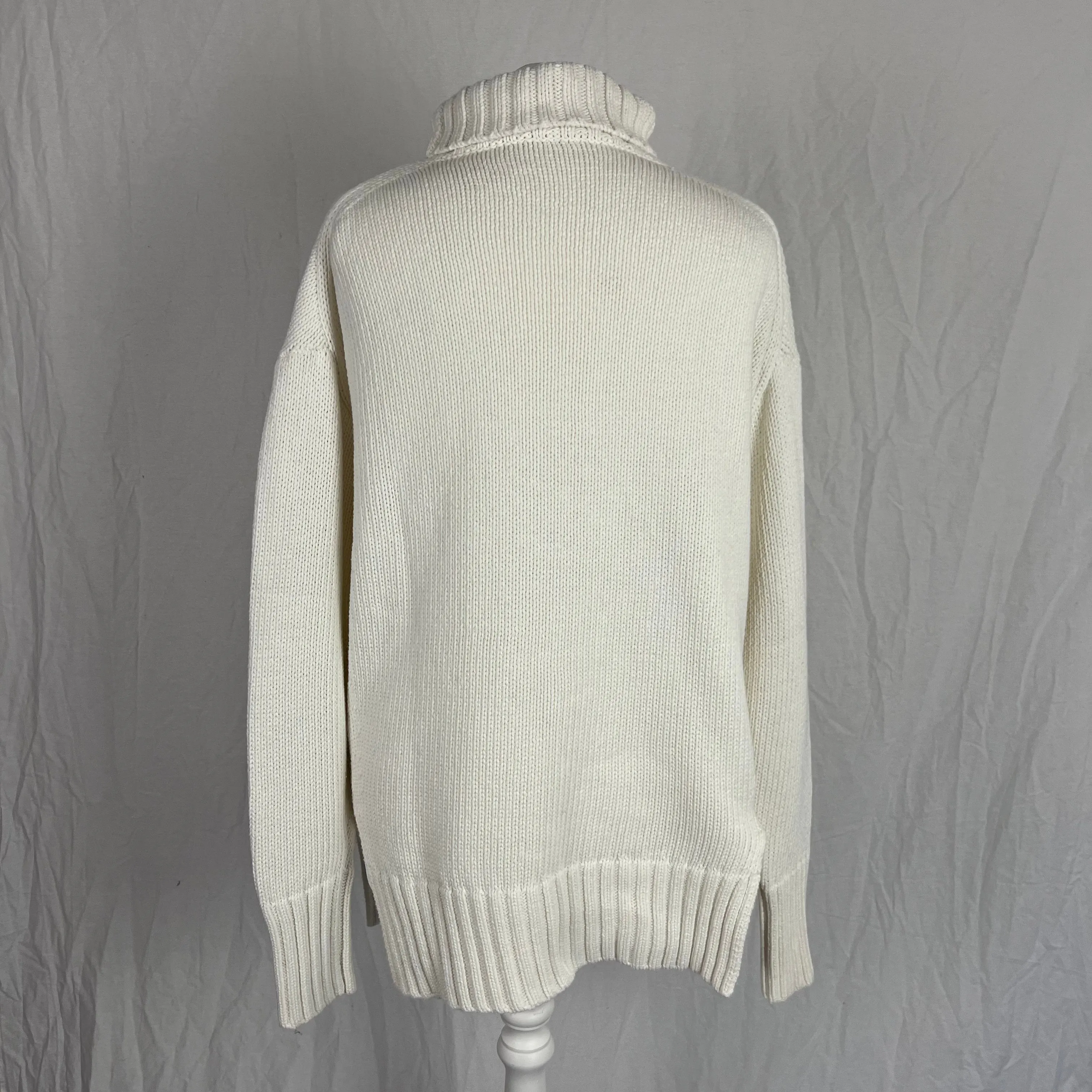 Joseph Ecru Sloppy Joe Chunky Knit Sweater S/M