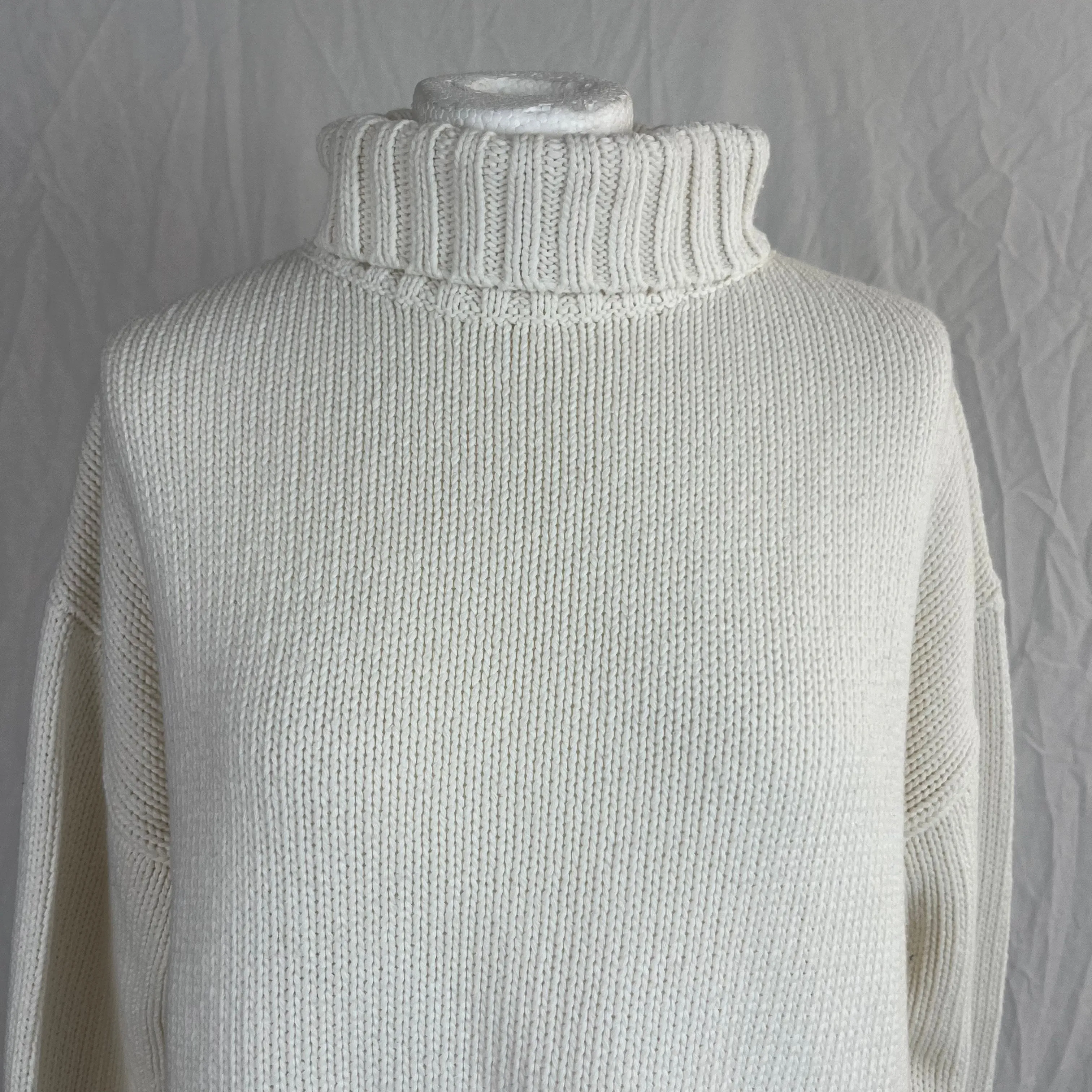 Joseph Ecru Sloppy Joe Chunky Knit Sweater S/M