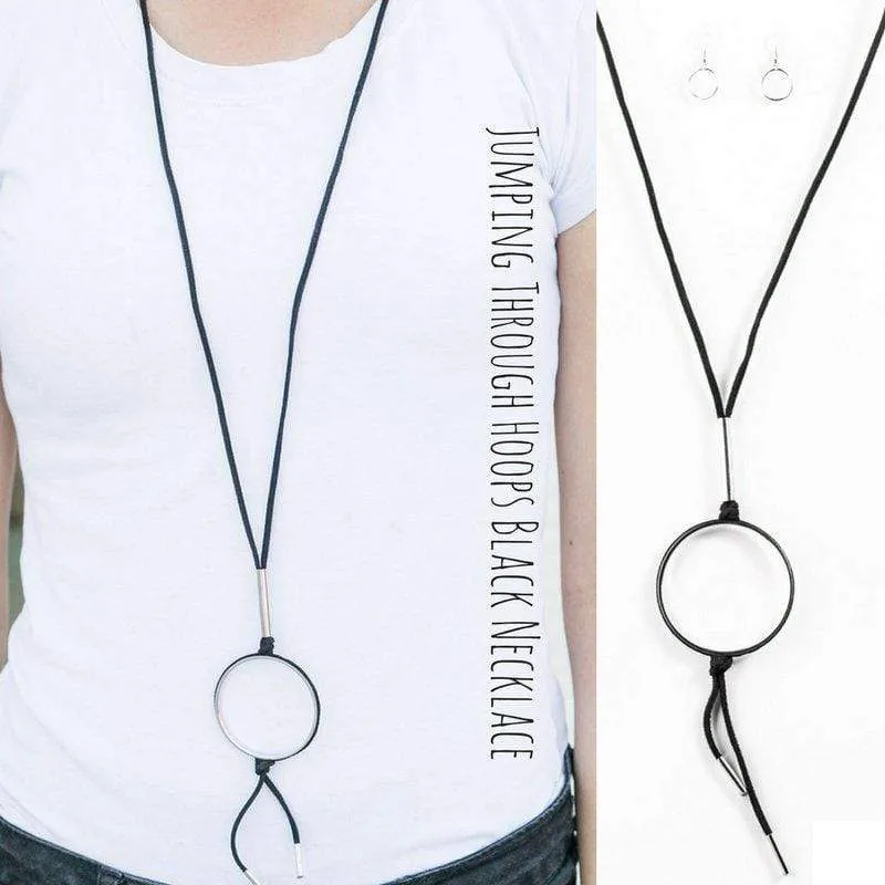 Jumping Through Hoops Black Urban Necklace