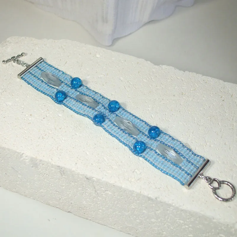 Kaimi Loom Blue Bead Woven Bracelet