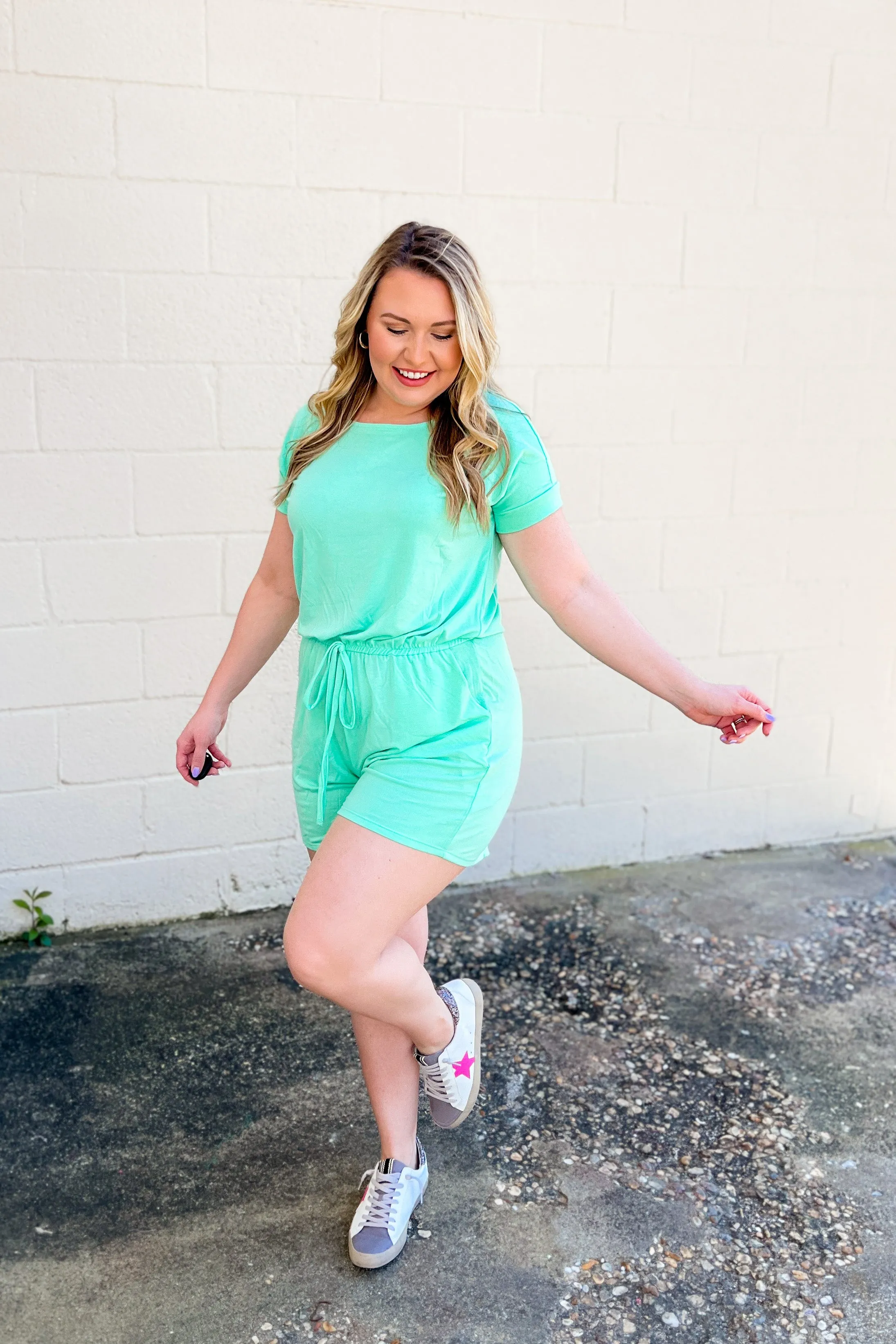 Karter Comfy Romper, Green Mint