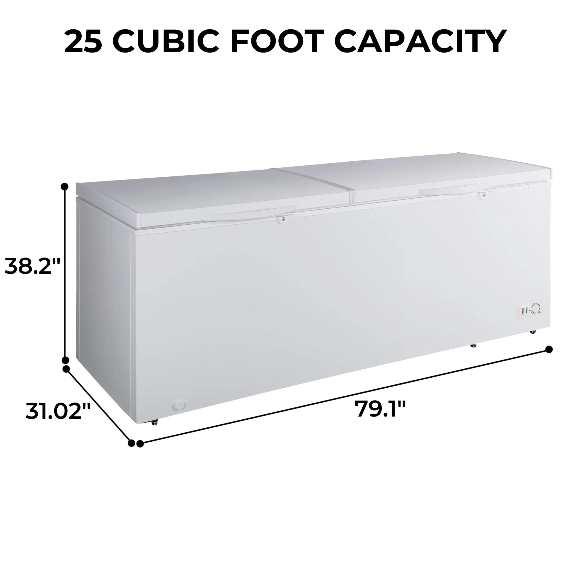 Kenmore 25 Cu. Ft. (710L) Convertible Chest Freezer/Refrigerator | DOE-Rated | Garage-Ready Deep Freeze | Dual Lids With Safety Locks | Manual Defrost | Wheels | White | Hunting Cabin Cottage