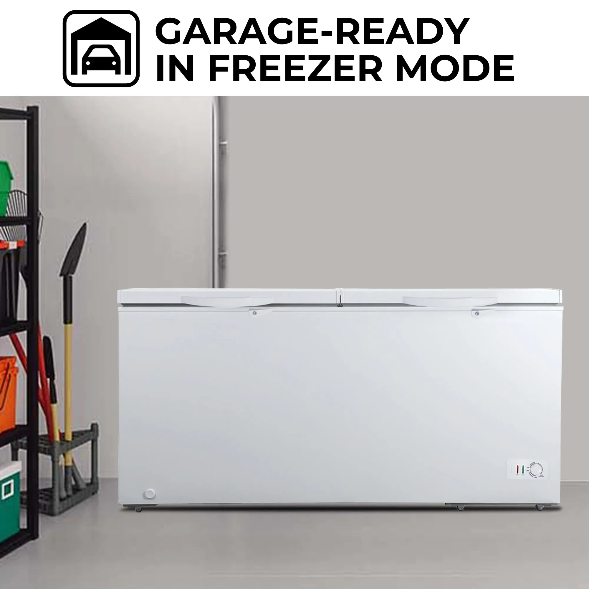 Kenmore 25 Cu. Ft. (710L) Convertible Chest Freezer/Refrigerator | DOE-Rated | Garage-Ready Deep Freeze | Dual Lids With Safety Locks | Manual Defrost | Wheels | White | Hunting Cabin Cottage