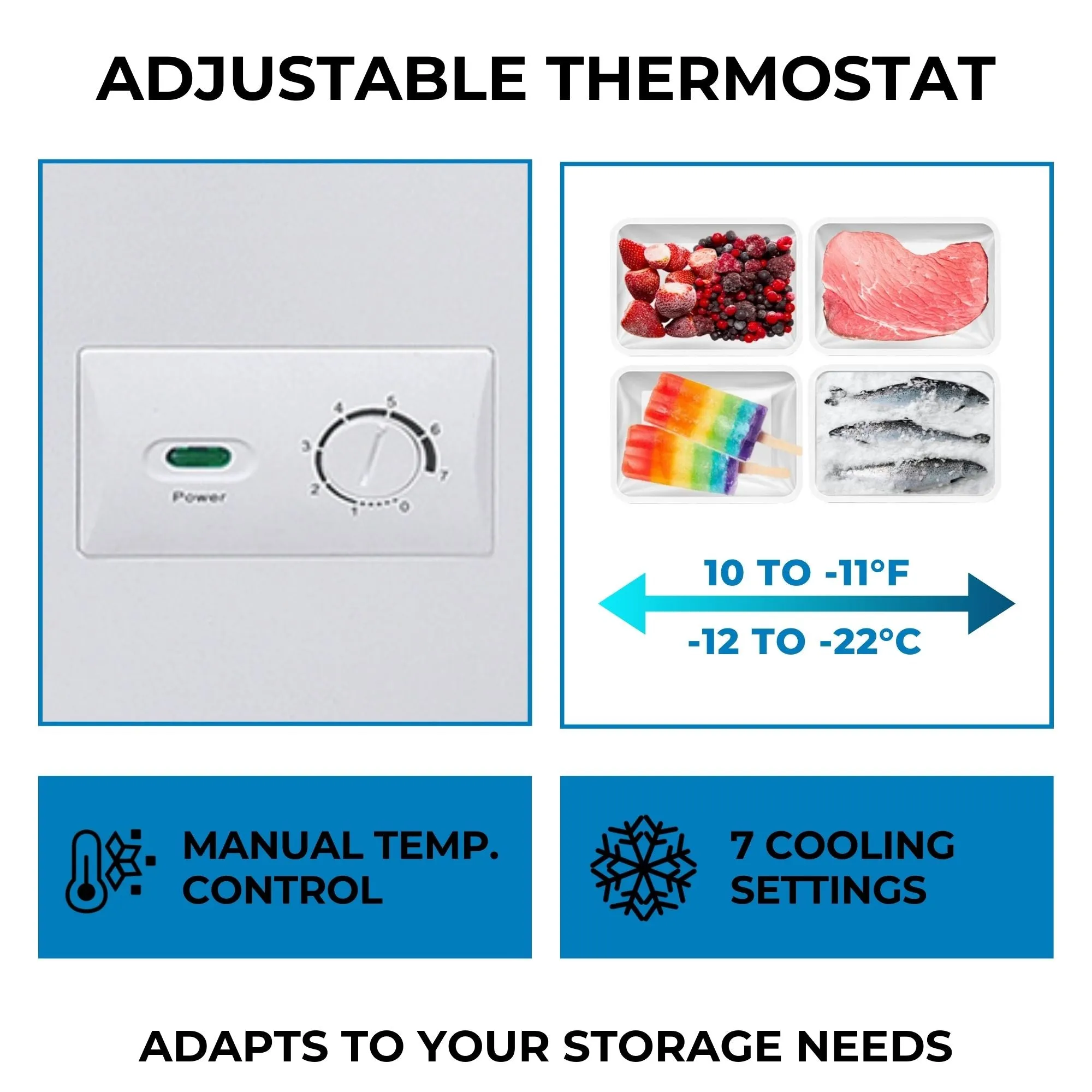 Kenmore 8.7 Cu. Ft. (246L) Garage-Ready Chest Freezer | Manual Defrost Deep Freeze | Balanced Hinge Stay-Open Lid | Storage Basket | External Thermostat Dial | White | Basement Garage Shed Cottage