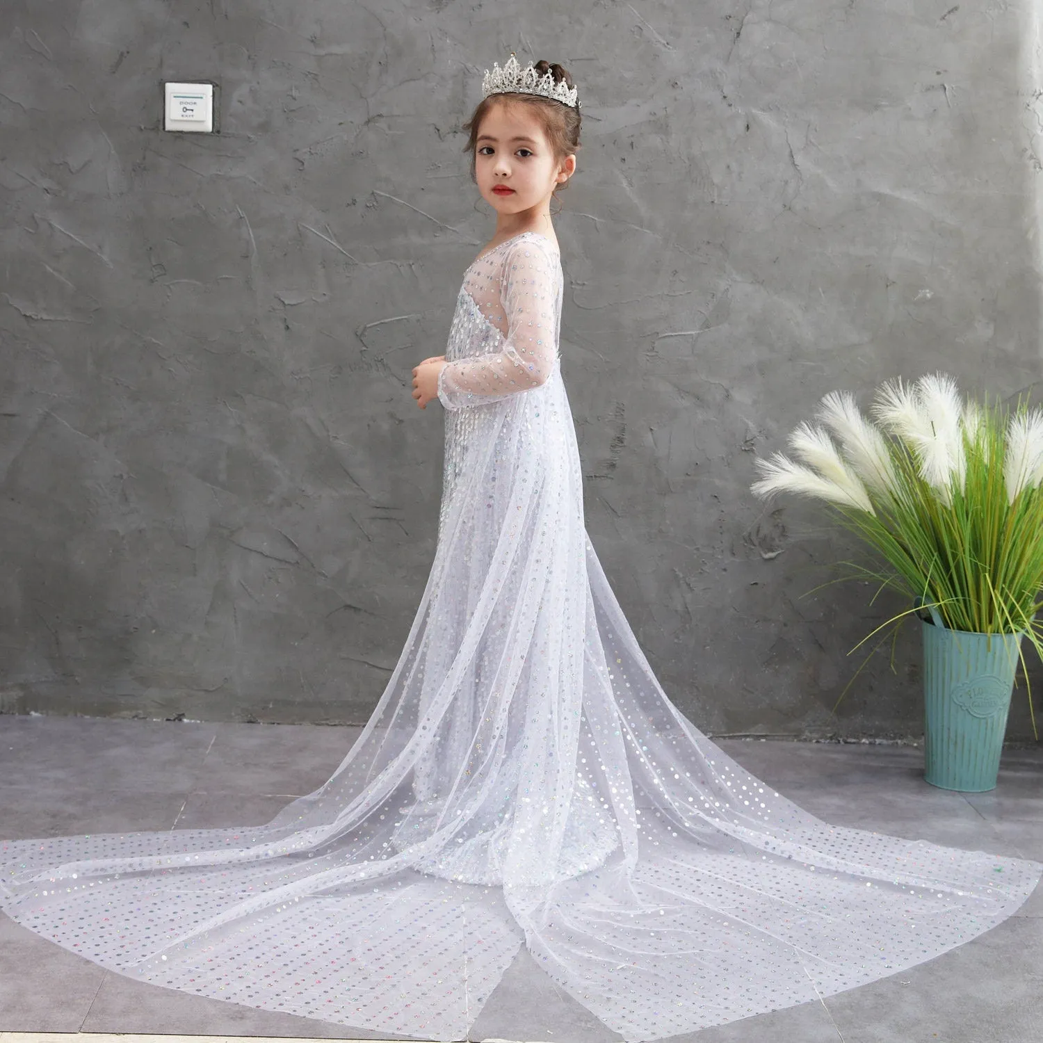 Kids Elsa Frozen Inspired Girls Dress Sequin