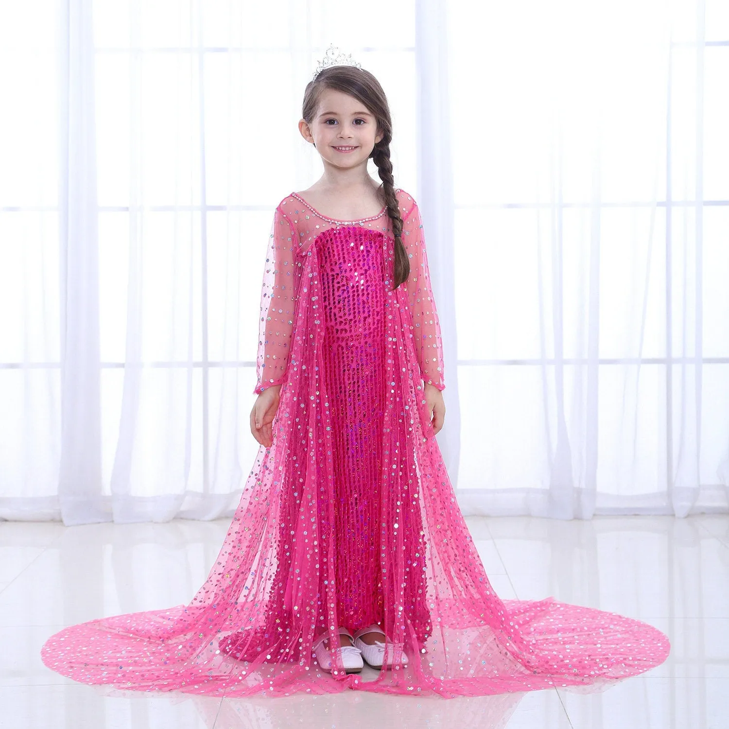 Kids Elsa Frozen Inspired Girls Dress Sequin